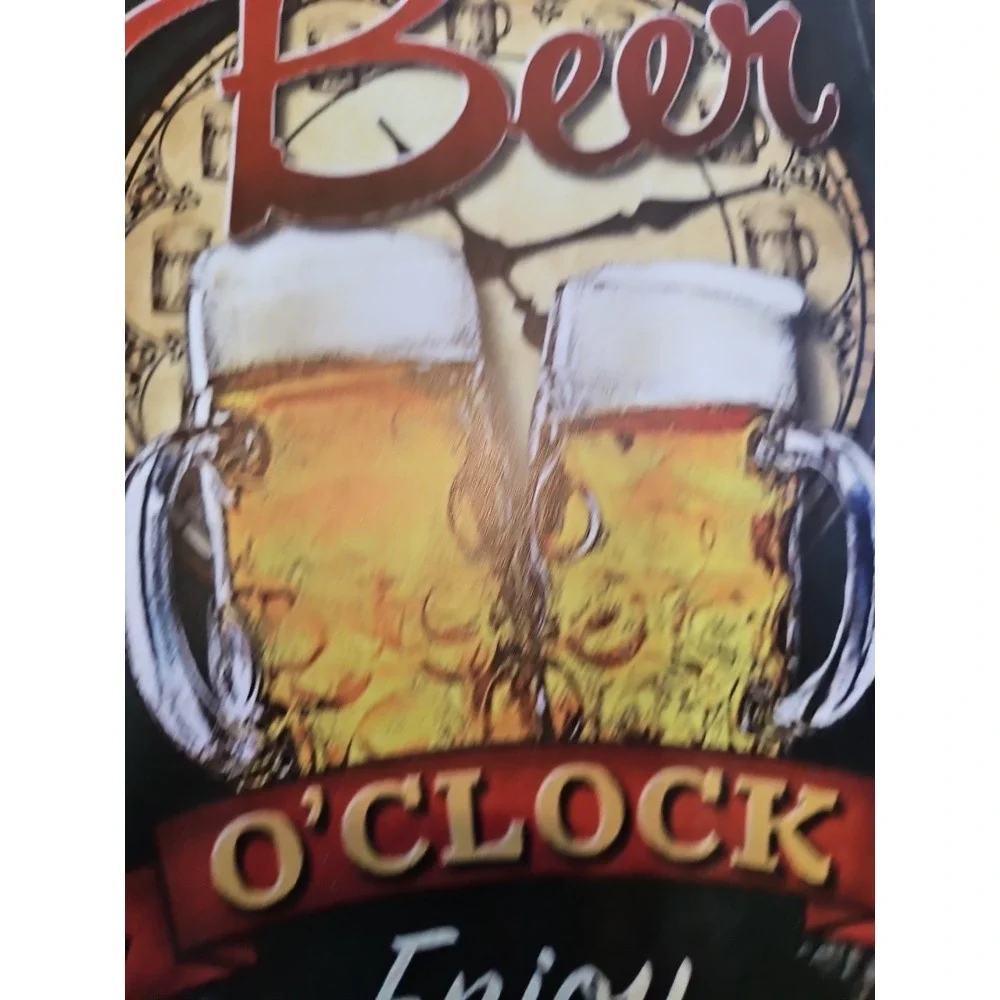 Its Beer OClock Enjoy 8x12 Rustic Metal Tin Sign Bar Pub Lounge Wall Decor
